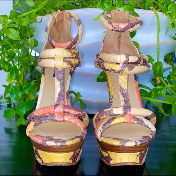 Rachel Zoe Snakeskin Wedges - Picture 2 of 13